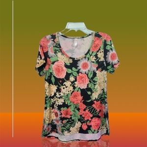 NWT Lularoe Floral print short sleeve blouse size S